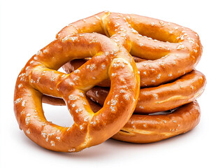Pretzels on a White Background - Ideal for Bakery Promotions and Food Blogs