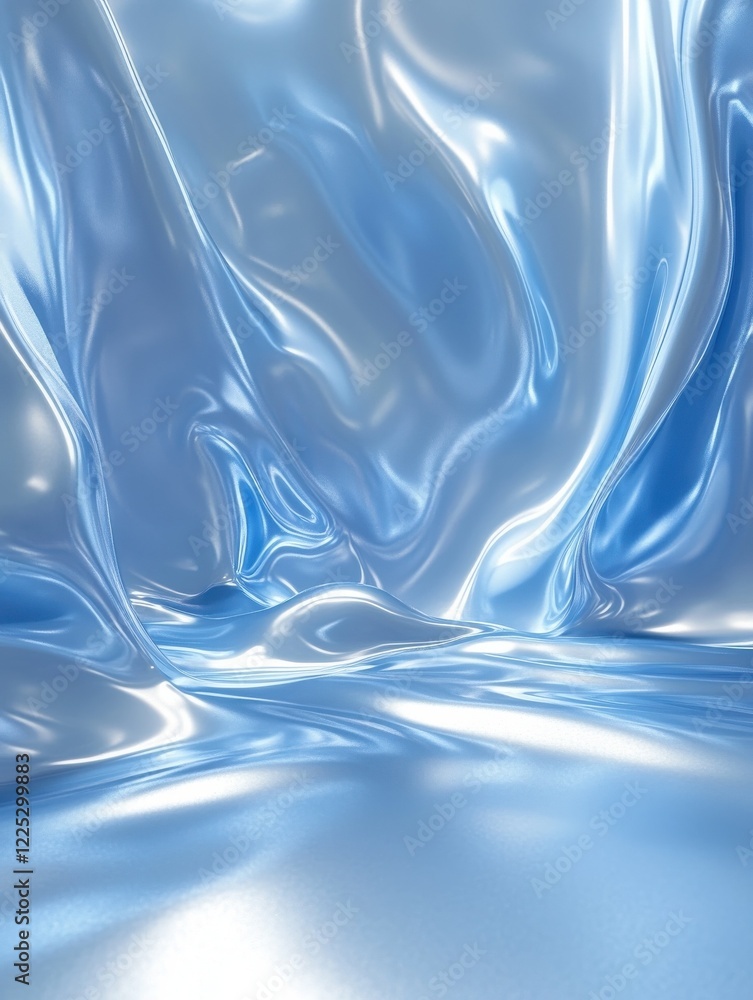Poster creative abstract blue gradient blank wall. design and copy space concept. mock up. 3d rendering