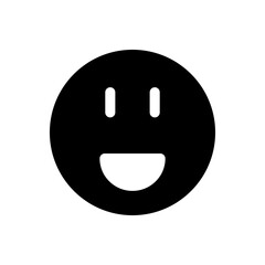 black Laughing emoticon with a wide smile and closed eyes in a cheerful expression.