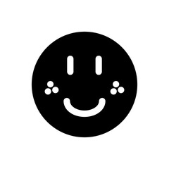 Happy emoticon with a big smile and bright eyes, showing joy and excitement