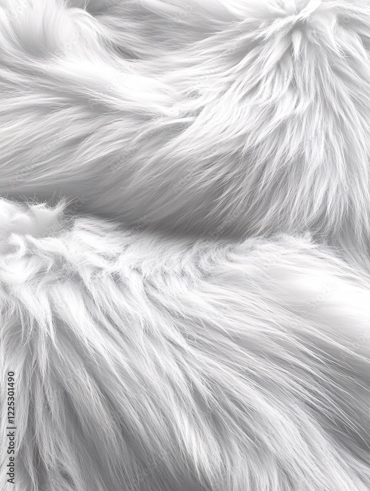 Poster soft white fur texture creating a gentle and fluffy surface with a luxurious feel and abstract form