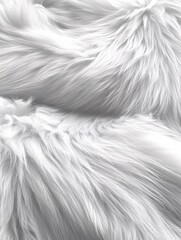 Obraz premium Soft white fur texture creating a gentle and fluffy surface with a luxurious feel and abstract form