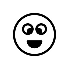 solid Laughing emoticon with a wide smile and closed eyes in a cheerful expression.