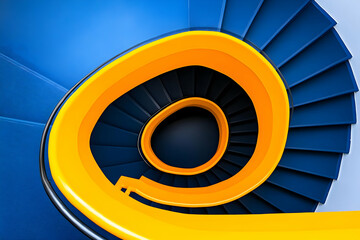 Fototapeta premium Abstract 3D Spiral Staircase Illustration