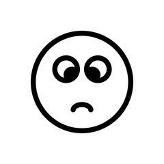  sad icon with a downturned mouth and teary eyes, conveying sadness.