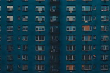 Teal Building Facade Illustration