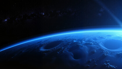 Fototapeta premium Detailed view of Neptune from space, cosmic beauty