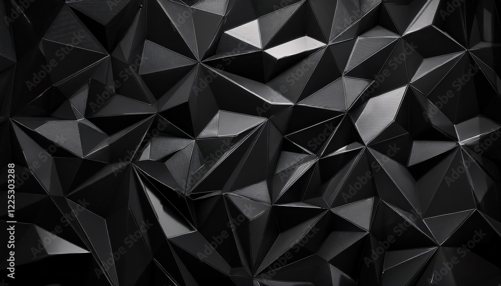 Poster highly detailed low poly black texture background with rendering a modern artwork showcasing intrica