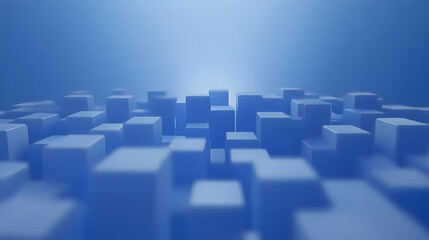 Abstract 3D Blue Cube Background