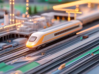 Advanced railway transport management systems urban city technology display connected close-up