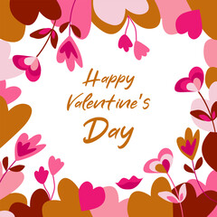 Happy valentines day banner and background with romantic valentine decorations elemens. Vector illustration on a white background