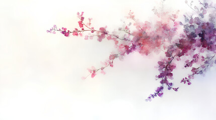 Fototapeta premium Elegant Intertwined Scottish Heather on Bright White Background