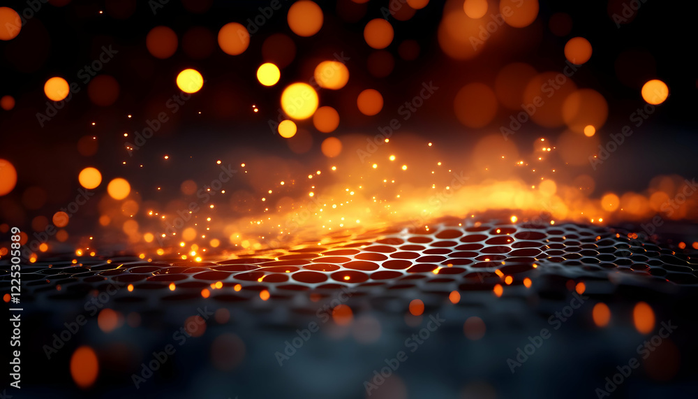 Canvas Prints an abstract representation of glowing particles over a textured surface, showcasing vibrant energy a