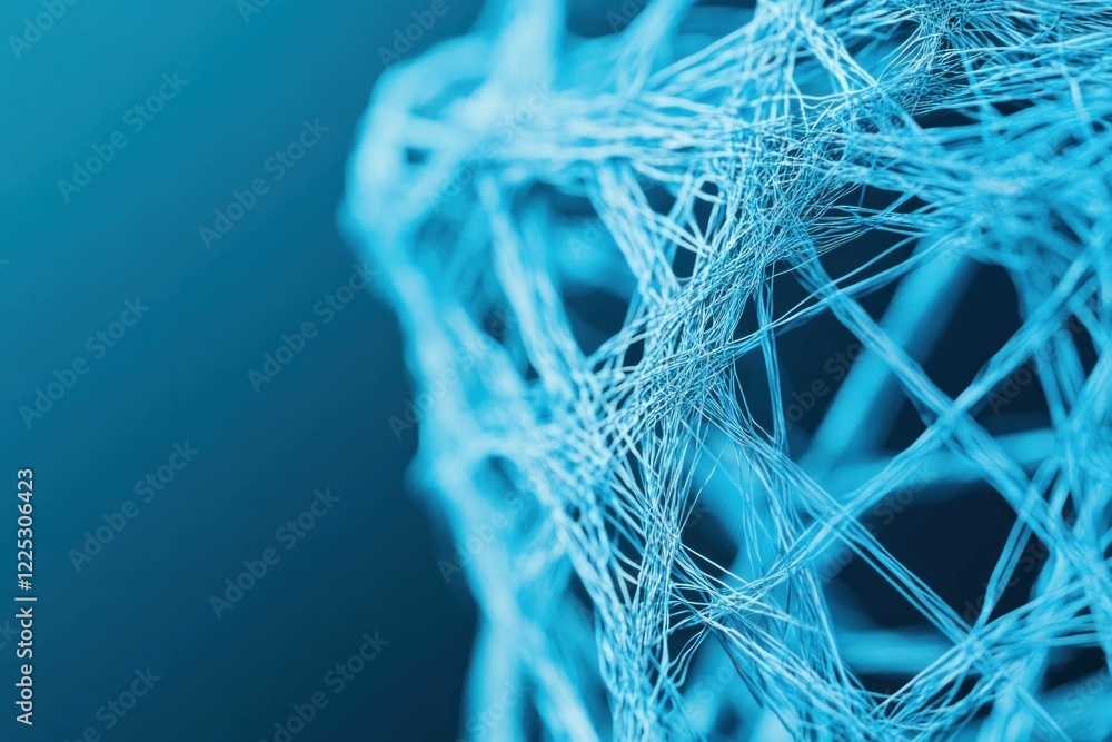 Poster abstract blue network structure showcasing intricate patterns and textures, ideal for technology, in