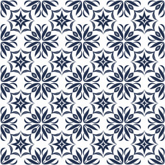 Vintage Inspired Ornamental Tile Pattern with Symmetrical Decorative Details