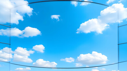 Sky View Through Glass Wall Illustration