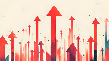 Red Arrows Ascending Towards Growth and Success