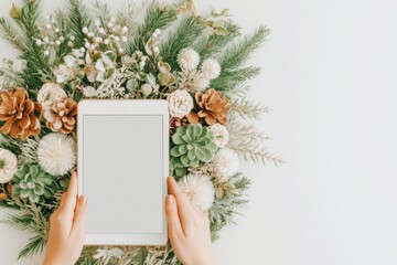 A clear and concise tutorial video being watched on a tablet, showing hands demonstrating a craft project