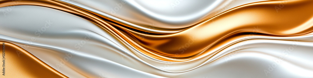 Poster soft shimmering curves flowing into infinity - ideal for abstract backgrounds and minimalist design
