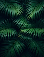 Lush Tropical Palm Leaves Background
