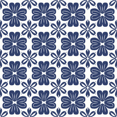 Traditional Ornamental Tile Pattern with Elegant Geometric Floral Accents