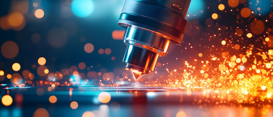 Close-up of a cutting tool igniting sparks, showcasing precision and innovation in industrial manufacturing.