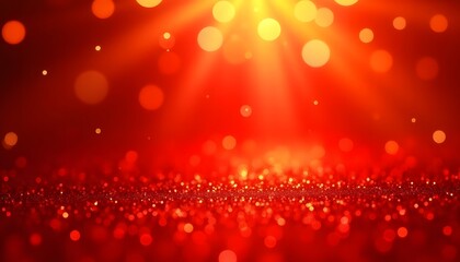 Abstract Sparkling Red Glitter and Light Particle Background
