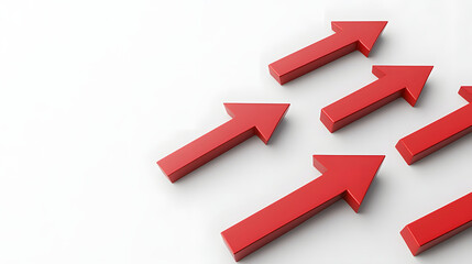 Red Arrows Pointing Upward Indicating Growth