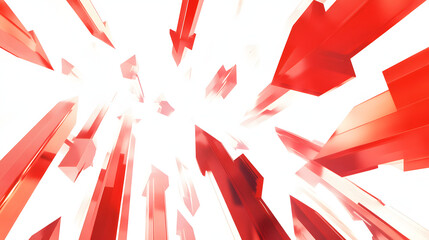 Red Arrows Converging Towards A Central Point