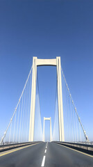 Obraz premium Modern Suspension Bridge 3D Illustration