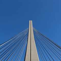 Obraz premium Cable-Stay Bridge Photo: Blue Sky Design