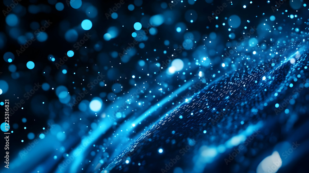 Aufkleber dynamic blue particles create a mesmerizing abstract design, perfect for backgrounds or digital artw