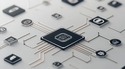 Ethics and governance of ai white background digital artwork