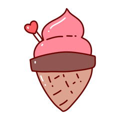 Doodle Valentine Element Ice Cream