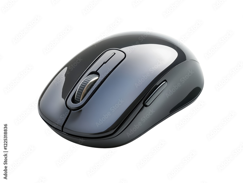 Poster sleek black computer mouse on a dark background, precision control for seamless navigation and enhan