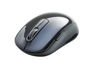 Sleek black computer mouse on a dark background, precision control for seamless navigation and enhanced productivity