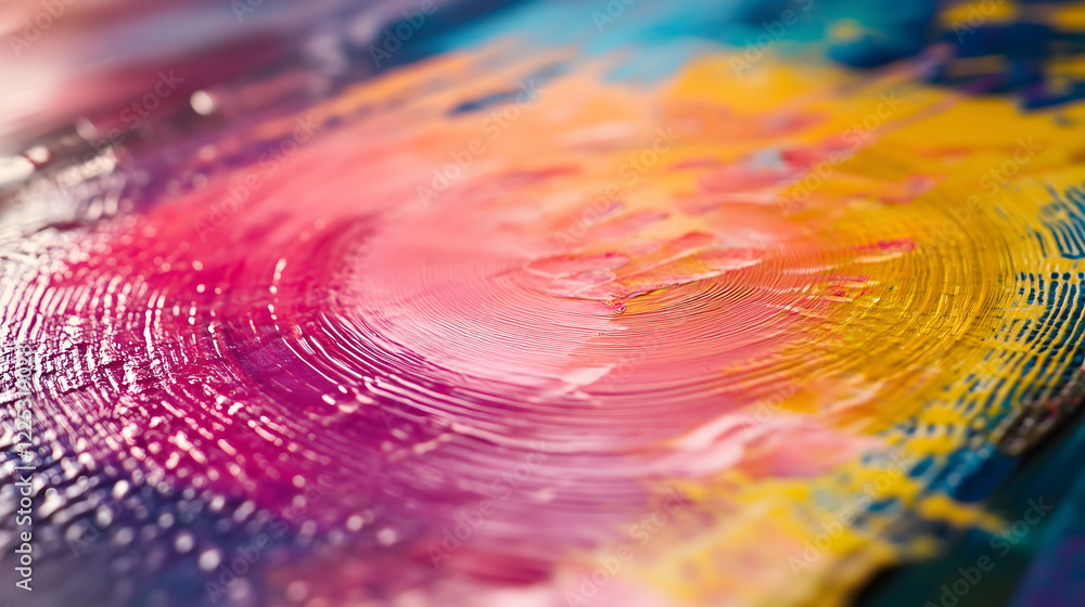Aufkleber swirling vibrant colors create a dynamic abstract composition in close up detail. generative ai