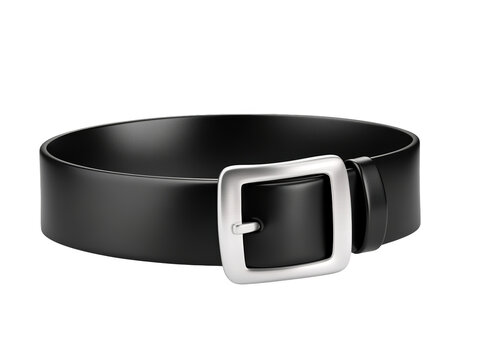 Stylish black leather belt with elegant silver buckle, a timeless fashion accessory for men and women