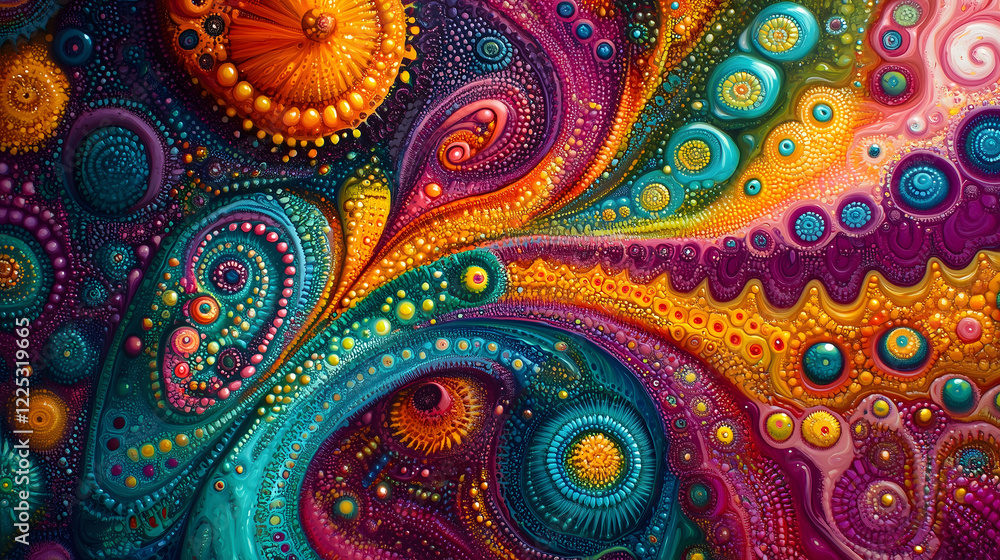 Poster vibrant swirling colors create mesmerizing patterns in abstract art. generative ai