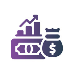 financial peace flat gradient icon