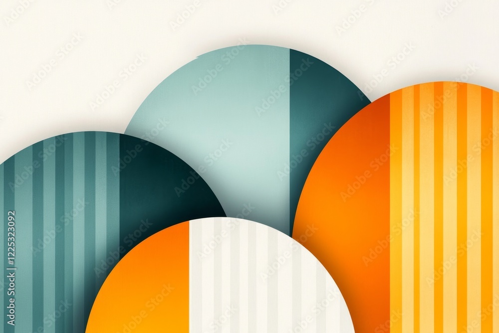 Poster A simple graphic of two abstract shapes overlapping, each in a complementary color to symbolize harmony and balance