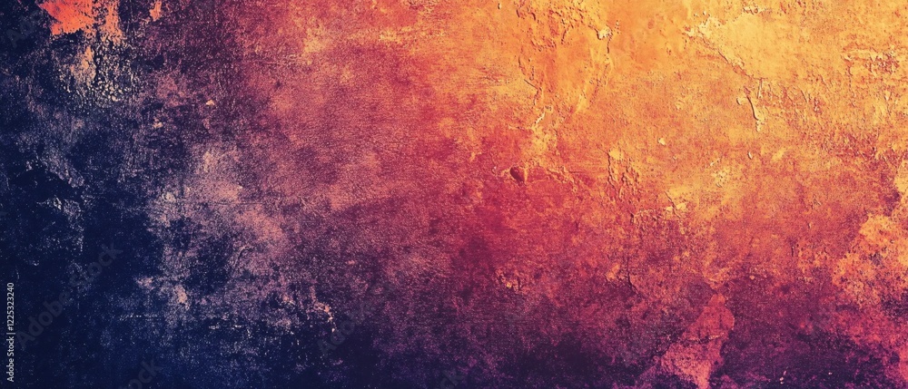 Poster abstract texture with gradient of dark blue to orange and rough surface for creative design
