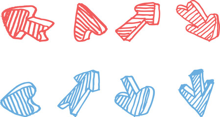 cursor or arrow hand drawn in vector