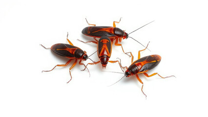 cockroaches isolated on white background with clipping path,  entomology,  insect study