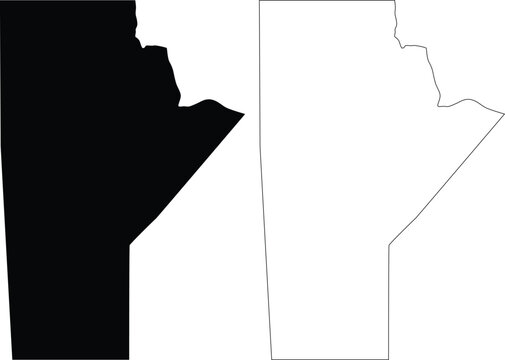 Manitoba province vector map outline contour silhouette 