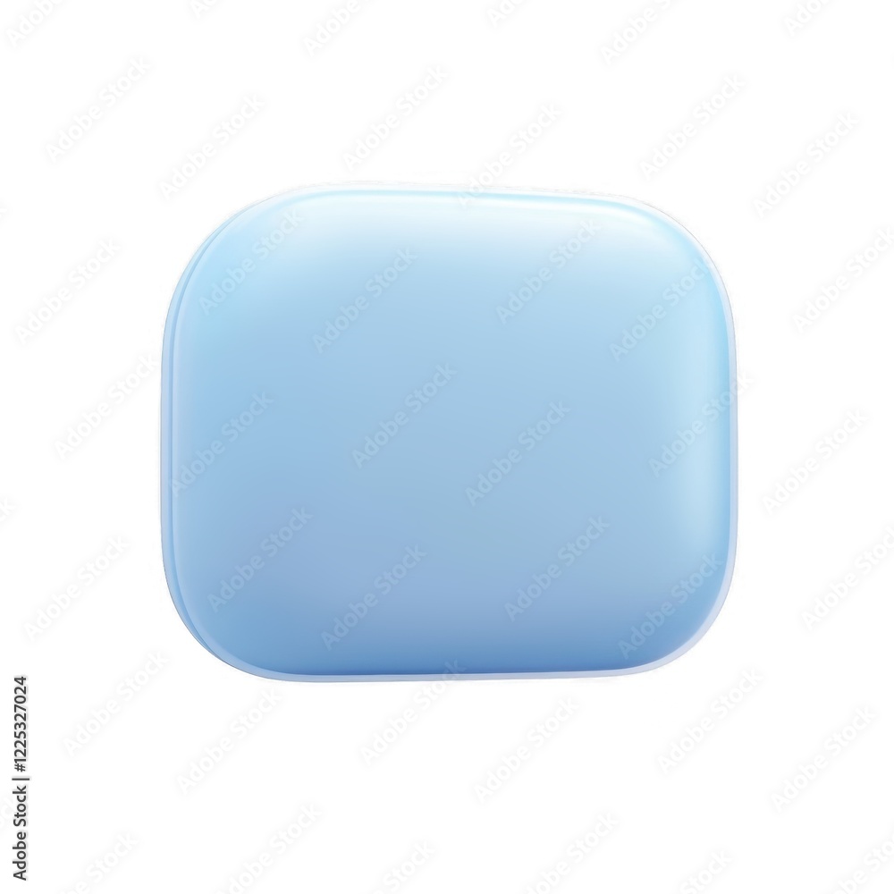 Poster 3d icon light blue glossy speech bubble floating on a transparent background, representing communica