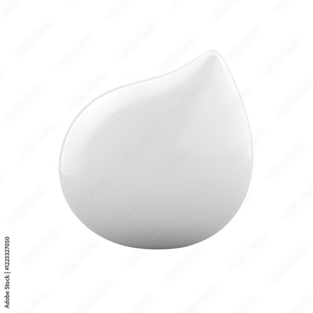 Poster customizable white speech bubble in 3d, floating on a clear background for personalized text or mess