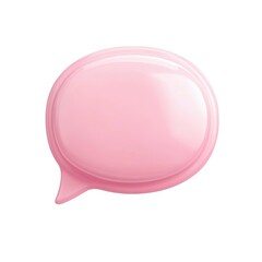 3d icon of a pink speech bubble chat online with glossy finish, ideal for adding text or icons, on a isolated transparent background