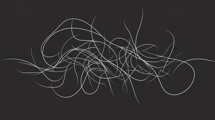 An abstract image featuring tangled, flowing lines against a dark background, creating a sense of movement and complexity.