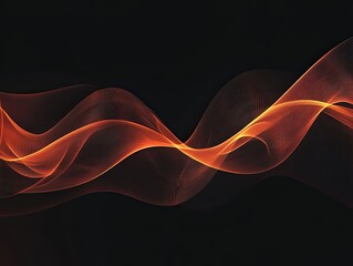 Abstract flowing orange lines on a dark background creating a modern design element
